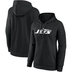 Sweatshirts & Fleece|Women^New York Jets Women's Black Primary Logo Pullover Hoodie