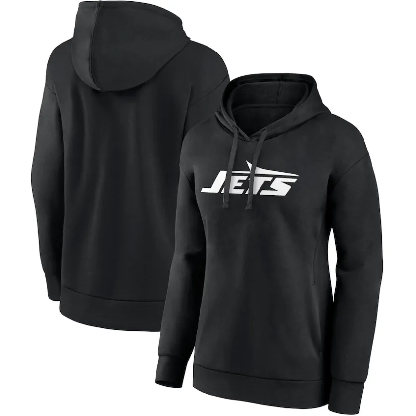 Sweatshirts & Fleece|Women^New York Jets Women's Black Primary Logo Pullover Hoodie