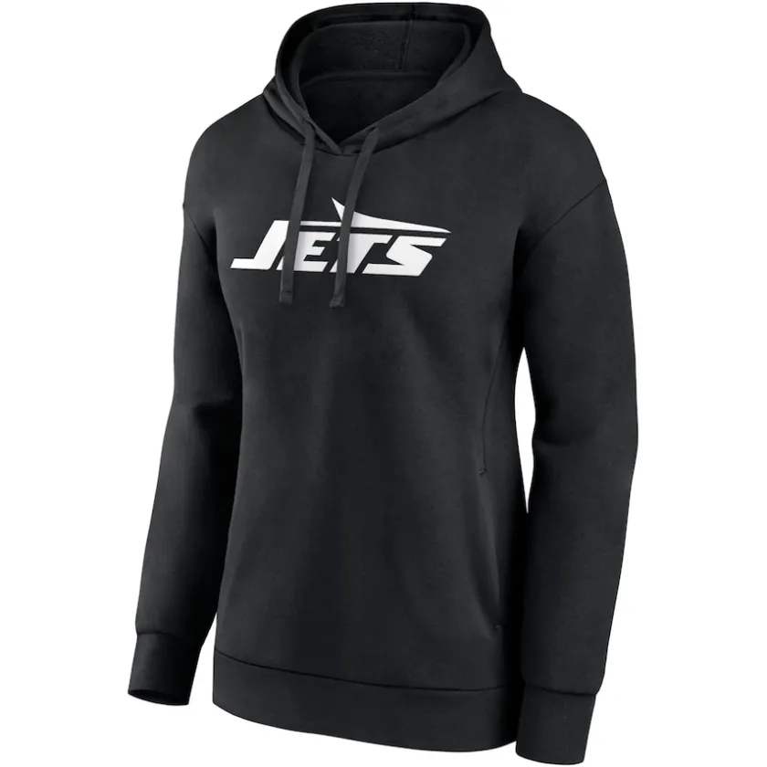 Sweatshirts & Fleece|Women^New York Jets Women's Black Primary Logo Pullover Hoodie