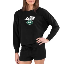 Underwear & Sleepwear^New York Jets Women's Concepts Sport Black Long Sleeve T-Shirt & Shorts Sleep Set