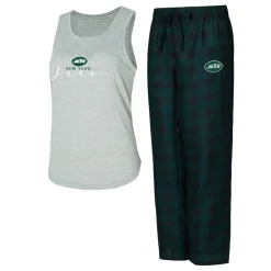 Underwear & Sleepwear^New York Jets Women's Concepts Sport Gray/Green Petition Tank Top And Pants Sleep Set