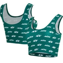 Underwear & Sleepwear^New York Jets Women's Concepts Sport Green Record Allover Print Bralette