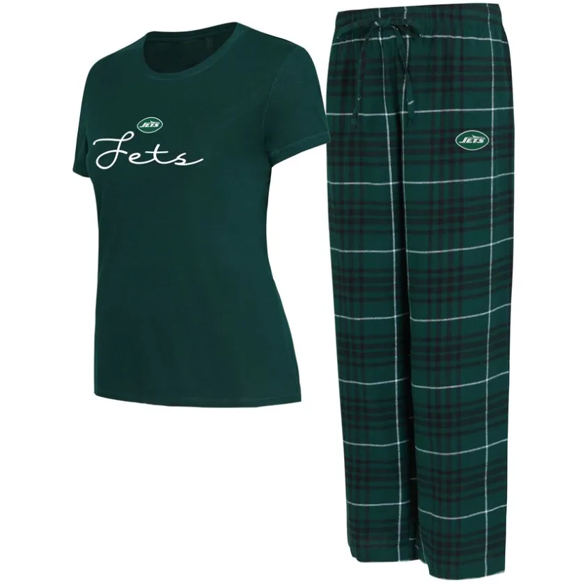 Underwear & Sleepwear^New York Jets Women's Concepts Sport Vector T-Shirt & Flannel Pants Sleep Set