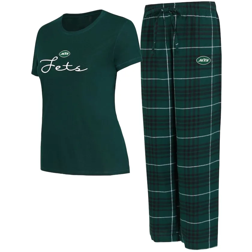 Underwear & Sleepwear^New York Jets Women's Concepts Sport Vector T-Shirt & Flannel Pants Sleep Set