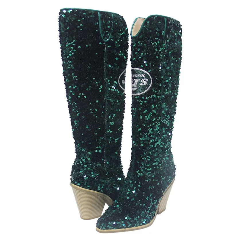 Shoes & Socks^New York Jets Women's Cuce Green Knee-High Sequin Boots
