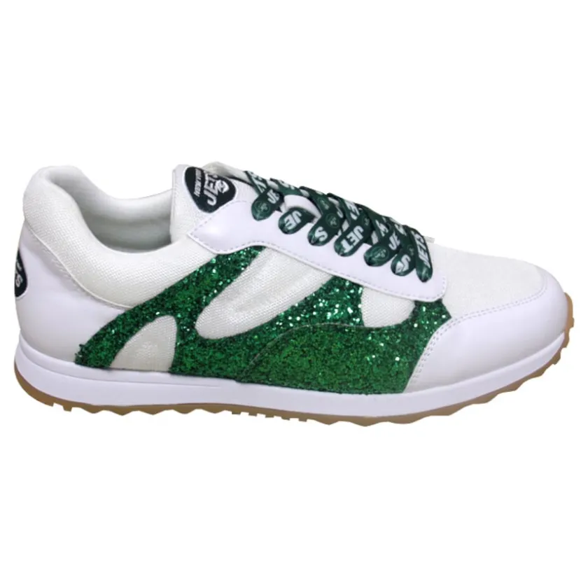 Shoes & Socks^New York Jets Women's Cuce White Glitter Sneakers