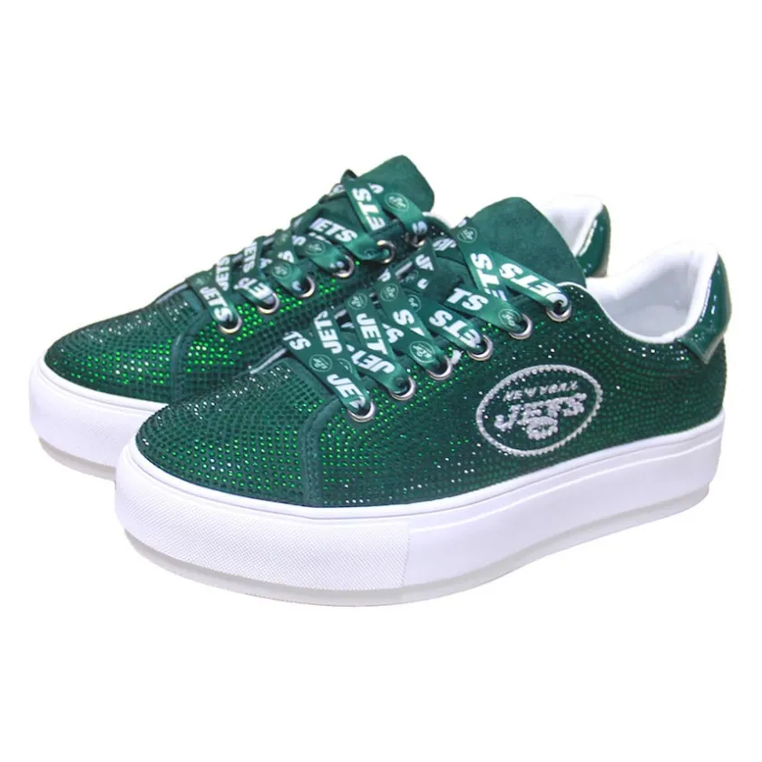 Shoes & Socks^New York Jets Women's Cuce Green Team Color Crystal Sneakers