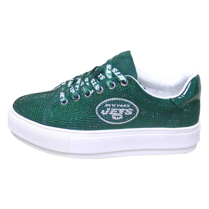 Shoes & Socks^New York Jets Women's Cuce Green Team Color Crystal Sneakers