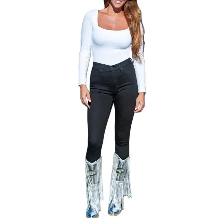 Shoes & Socks^New York Jets Women's Cuce Fringe Boot With Sequin Detail