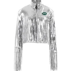 Jackets^New York Jets Women's Cuce Silver Sequin Fringe Blazer