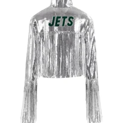 Jackets^New York Jets Women's Cuce Silver Sequin Fringe Blazer