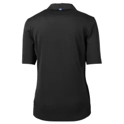 Polos^New York Jets Women's Cutter & Buck Black DryTec Virtue Eco Pique Recycled Polo