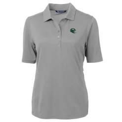 Polos^New York Jets Women's Cutter & Buck Gray DryTec Virtue Eco Pique Recycled Polo