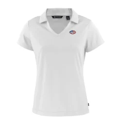 Polos^New York Jets Women's Cutter & Buck White Daybreak Eco Recycled V-neck Polo