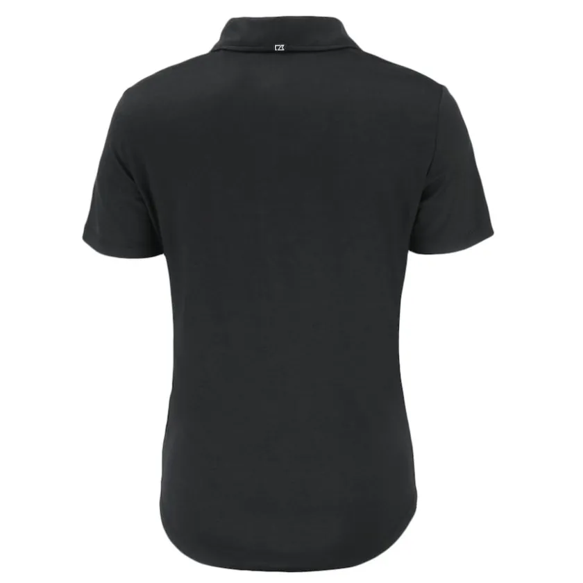 Polos^New York Jets Women's Cutter & Buck Black Monochromatic Logo Coastline Epic Comfort Eco Recycled Polo