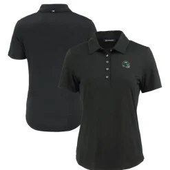 Polos^New York Jets Women's Cutter & Buck Black Helmet Coastline Epic Comfort Eco Recycled Polo