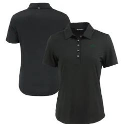 Polos^New York Jets Women's Cutter & Buck Black Primary Logo Coastline Epic Comfort Eco Recycled Polo
