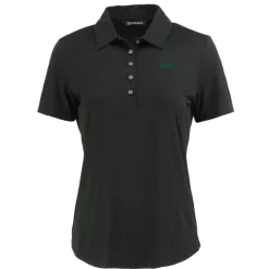 Polos^New York Jets Women's Cutter & Buck Black Primary Logo Coastline Epic Comfort Eco Recycled Polo