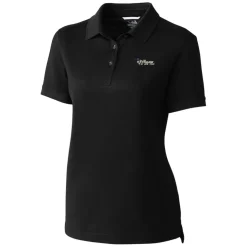 Polos^New York Jets Women's Cutter & Buck Black Throwback Logo Advantage Tri-Blend Pique Polo