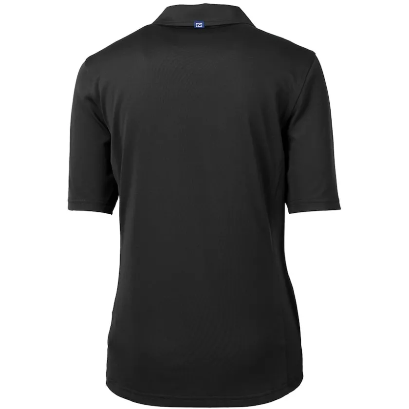 Polos^New York Jets Women's Cutter & Buck Black Throwback Logo Virtue Eco Pique Recycled Polo