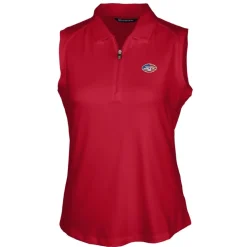 Polos^New York Jets Women's Cutter & Buck Cardinal Forge DryTec Stretch Sleeveless Polo