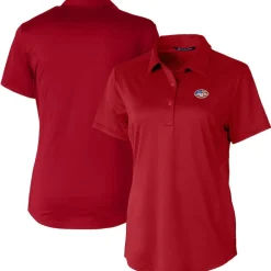 Polos^New York Jets Women's Cutter & Buck Cardinal Americana Prospect Textured Stretch Polo