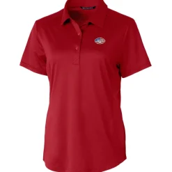 Polos^New York Jets Women's Cutter & Buck Cardinal Americana Prospect Textured Stretch Polo