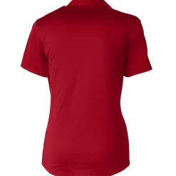 Polos^New York Jets Women's Cutter & Buck Cardinal Americana Prospect Textured Stretch Polo