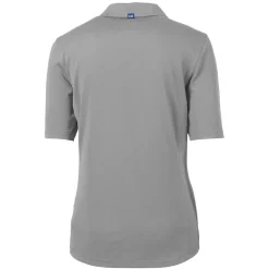 Polos^New York Jets Women's Cutter & Buck Gray Throwback Logo Virtue Eco Pique Recycled Polo