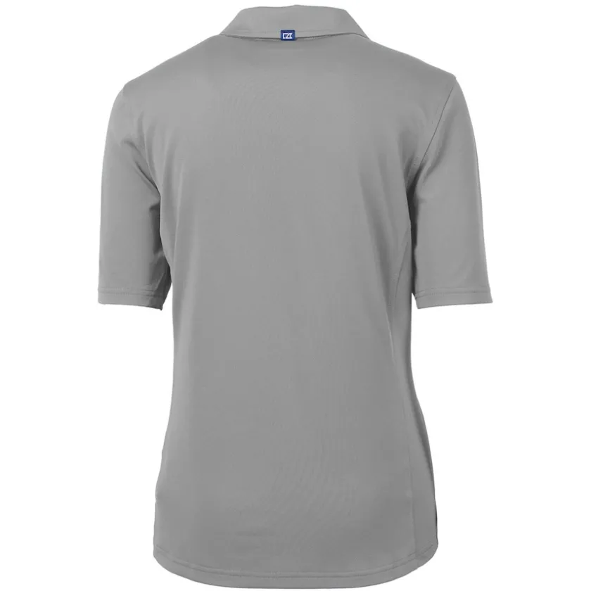 Polos^New York Jets Women's Cutter & Buck Gray Throwback Logo Virtue Eco Pique Recycled Polo