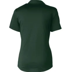 Polos^New York Jets Women's Cutter & Buck Green Throwback Logo Prospect Textured Stretch Polo