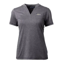 Sweaters & Dress Shirts^New York Jets Women's Cutter & Buck Heather Charcoal Throwback Logo Forge Blade V-Neck Polo