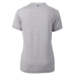 Sweaters & Dress Shirts^New York Jets Women's Cutter & Buck Heather Gray Throwback Logo Forge Blade V-Neck Polo