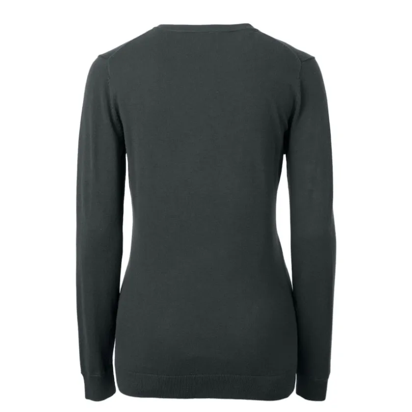 Sweaters & Dress Shirts|Sweaters^New York Jets Women's Cutter & Buck Heather Charcoal Throwback Logo Lakemont Tri-Blend V-Neck Sweater