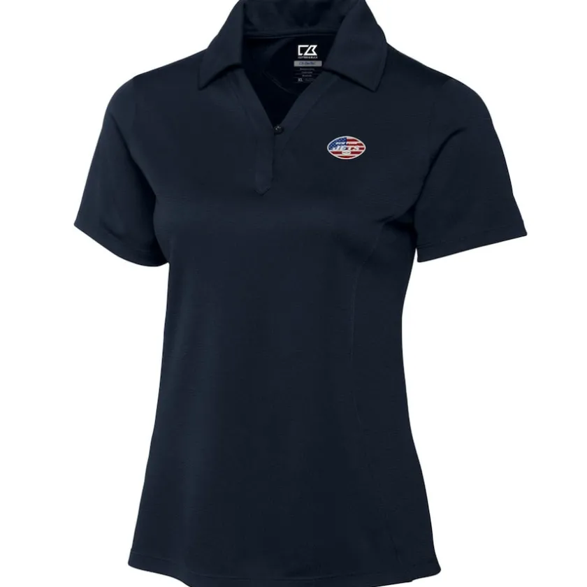 Polos^New York Jets Women's Cutter & Buck Navy Genre DryTec Textured Polo