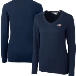 Sweaters & Dress Shirts|Sweaters^New York Jets Women's Cutter & Buck Navy Lakemont Tri-Blend V-Neck Sweater