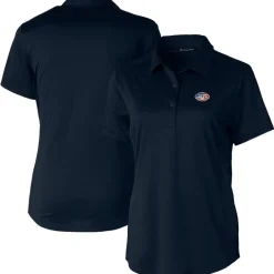 Polos^New York Jets Women's Cutter & Buck Navy Americana Prospect Textured Stretch Polo