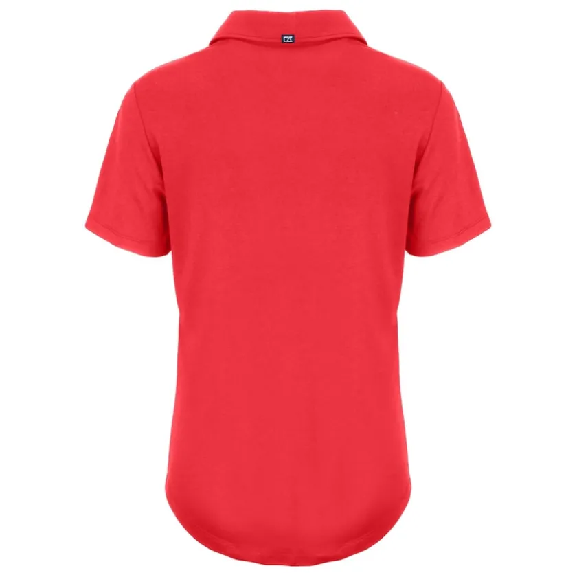 Polos^New York Jets Women's Cutter & Buck Red Coastline Epic Comfort Eco Recycled Polo