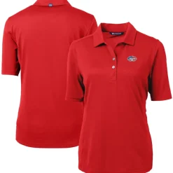 Polos^New York Jets Women's Cutter & Buck Red Virtue Eco Pique Recycled Polo