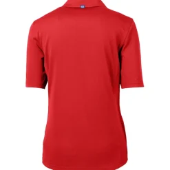 Polos^New York Jets Women's Cutter & Buck Red Virtue Eco Pique Recycled Polo