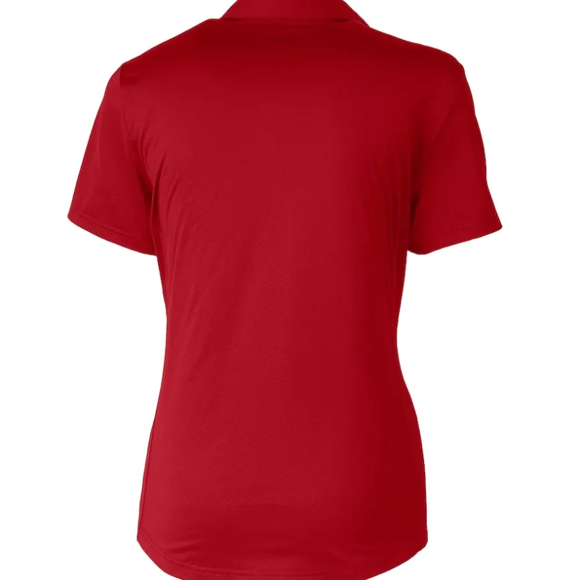 Polos^New York Jets Women's Cutter & Buck Red Americana Prospect Textured Stretch Polo