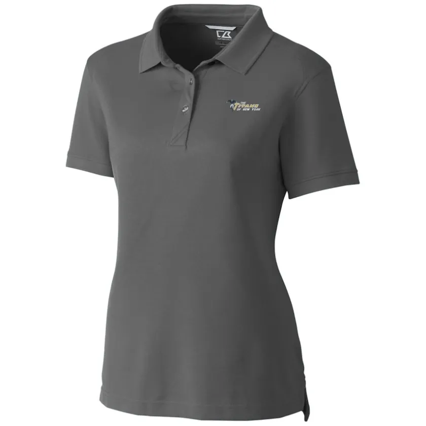 Polos^New York Jets Women's Cutter & Buck Steel Throwback Logo Advantage Tri-Blend Pique Polo