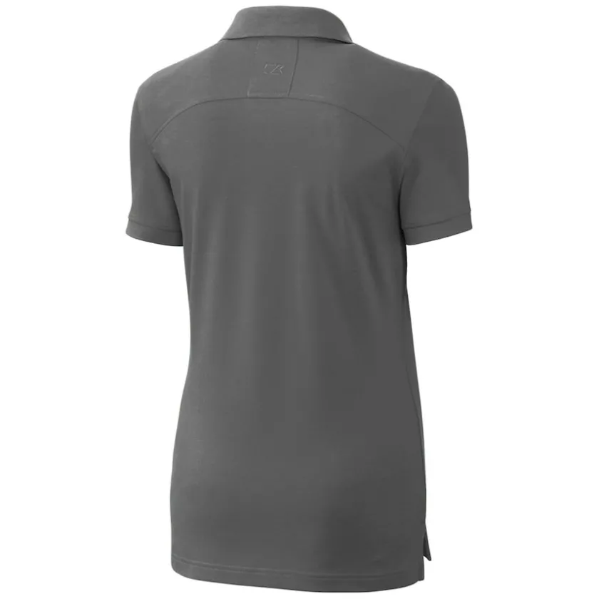 Polos^New York Jets Women's Cutter & Buck Steel Throwback Logo Advantage Tri-Blend Pique Polo