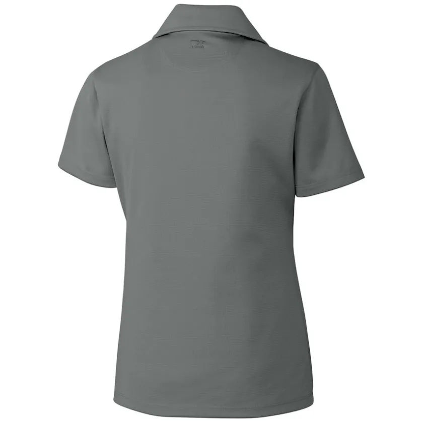 Polos^New York Jets Women's Cutter & Buck Steel Throwback Logo Genre DryTec Textured Polo