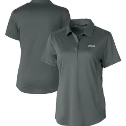 Polos^New York Jets Women's Cutter & Buck Steel Throwback Logo Prospect Textured Stretch Polo