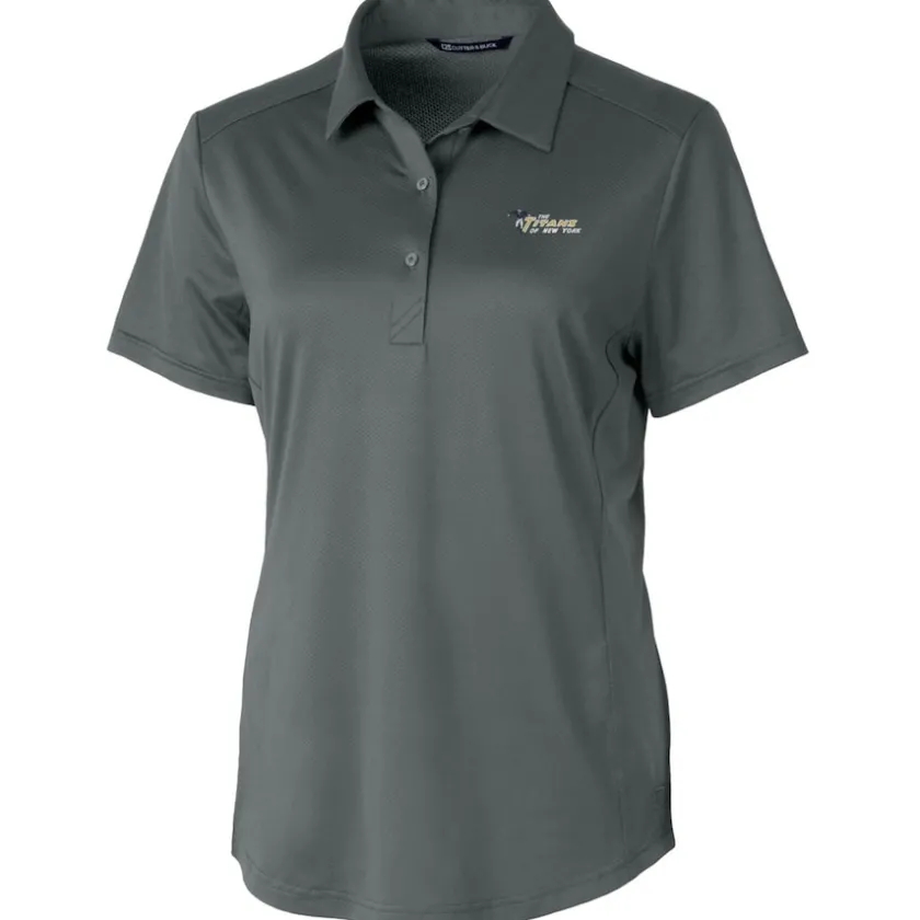 Polos^New York Jets Women's Cutter & Buck Steel Throwback Logo Prospect Textured Stretch Polo