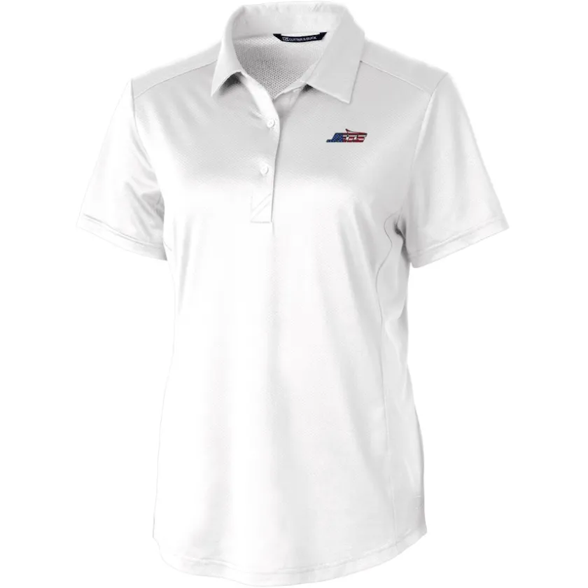 Polos^New York Jets Women's Cutter & Buck White Prospect Eco Textured Stretch Recycled Polo
