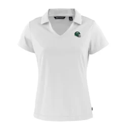 Polos^New York Jets Women's Cutter & Buck White Helmet Daybreak Eco Recycled V-Neck Polo