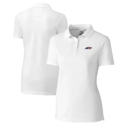 Polos^New York Jets Women's Cutter & Buck White DryTec Advantage Tri-Blend Pique Polo