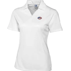 Polos^New York Jets Women's Cutter & Buck White Genre DryTec Textured Polo